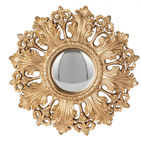 Mirror Ø 20 CM gold colored plastic round convex mirror