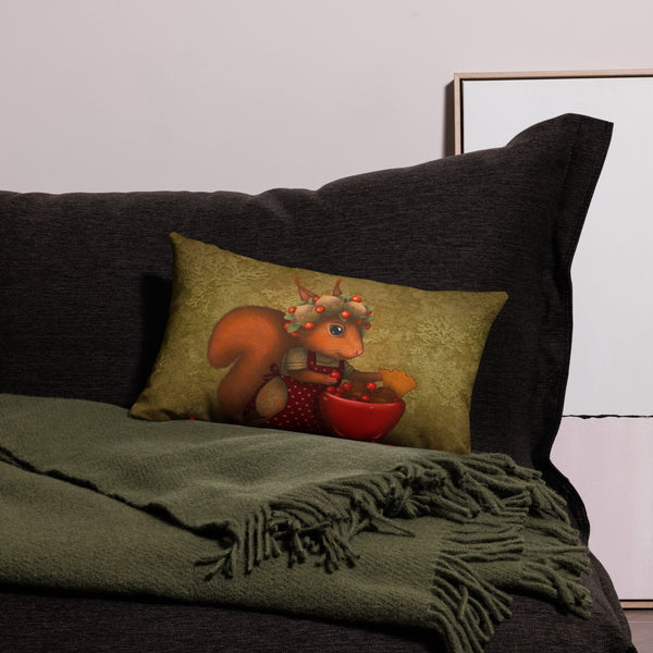 Premium pillow "The blossoms in the spring are the fruits in autumn" (Squirrel)