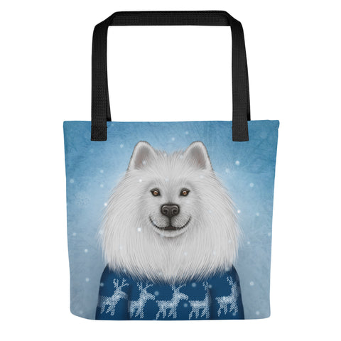 Tote bag "No snowflake ever falls in the wrong place" (Samoyed)