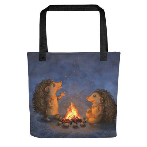 Tote bag "Blacksmith's children are not afraid of sparks" (Hedgehogs)