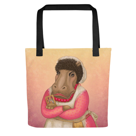 Tote bag "A person without a smiling face must never open a shop" (Hippopotamus)