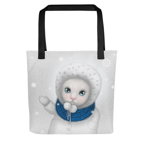 Tote bag "Everything looks cute when it's small" (Cat)