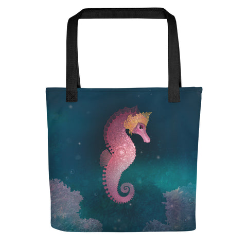 Tote bag "Do not feel lonely, the entire universe is inside you" (Seahorse)