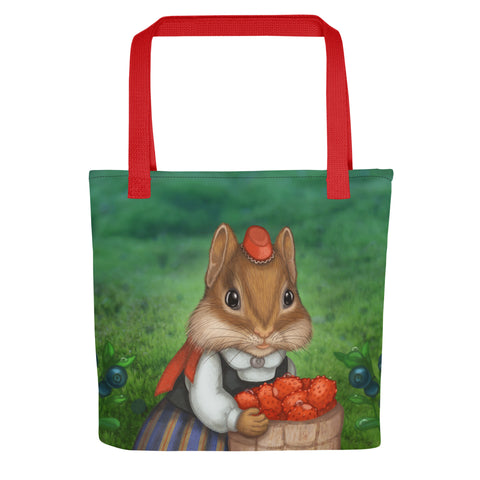 Tote bag "Other land blueberry, own land strawberry" (Chipmunk)