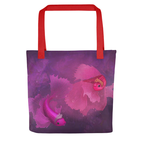 Tote bag "Unspoken words are the flowers of silence" (Betta fish)