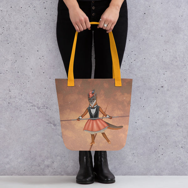 Tote bag "A sense of humor is the pole to balance our steps on the tightrope of life" (Island fox)