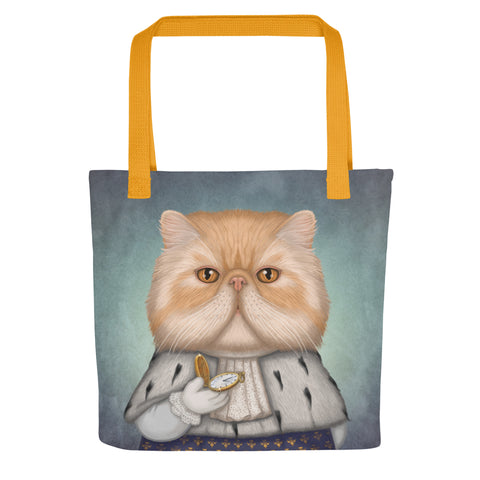Tote bag "Punctuality is the politeness of kings" (Persian cat)