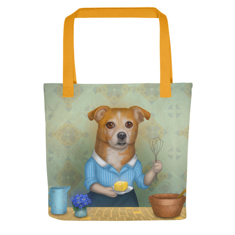 Tote bag "With enough butter anything is good" (Dog)
