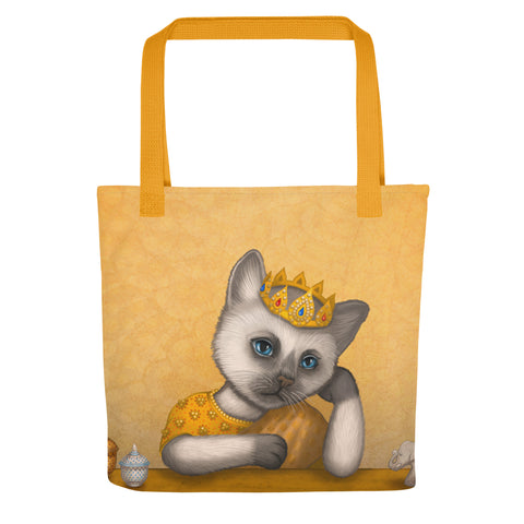 Tote bag "Lift your head, princess, if not, the crown falls" (Siamese cat)