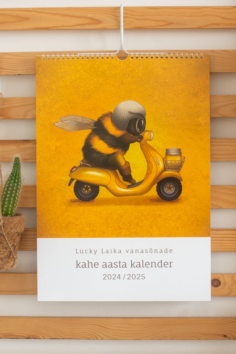 Kahe aasta kalender 2024/2025 ja raamat "Halloo, 80ndad!" Lucky Laika