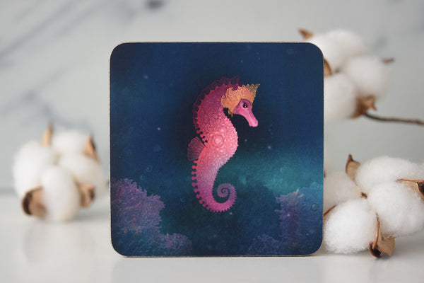 Coaster "Do not feel lonely, the entire universe is inside you" (Seahorse)