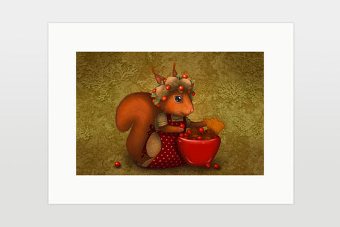 Print "The blossoms in the spring are the fruits in autumn" (Squirrel)