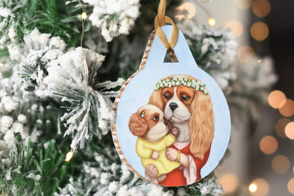 Christmas tree decoration "Time brings everything to those who can wait for it" ( Cavalier King Charles Spaniels)