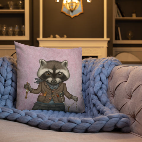 Premium pillow "Finders keepers" (Raccoon)