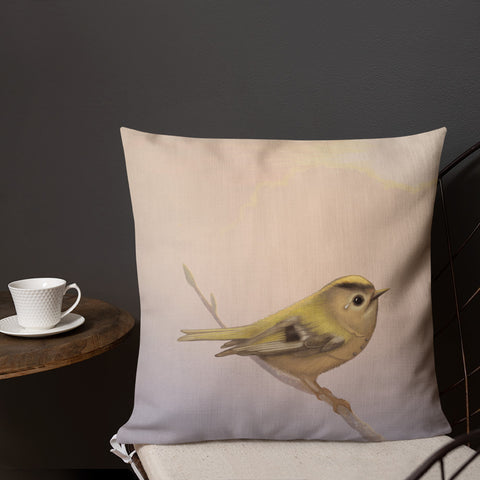 Premium pillow "A small tear relieves a great sorrow" (Goldcrest)