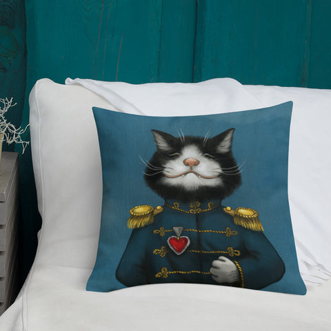 Premium pillow "All’s fair in love and war" (Cat)