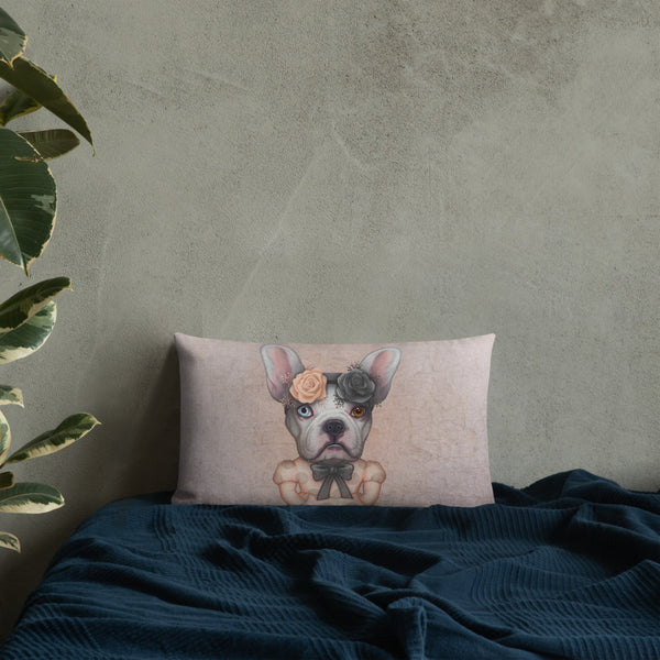 Premium pillow "We all have light and dark inside us" (French bulldog)
