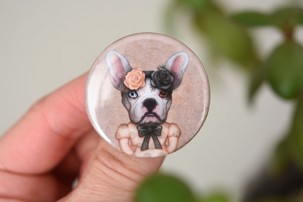 Badge "We all have light and dark inside us" (French bulldog)