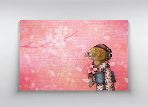 Canvas "A fallen blossom never returns to the branch" (Pika)