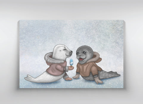 Canvas "Presents keep friendship warm" (Seals)