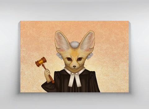 Canvas "Judges should have two ears, both alike" (Fennec fox)