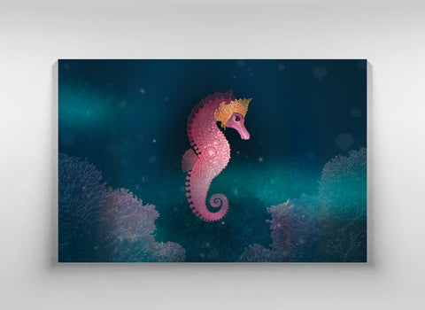 Canvas  "Do not feel lonely, the entire universe is inside you" (Seahorse)