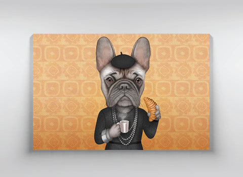 Canvas "A girl should be two things: classy and fabulous" (French bulldog)