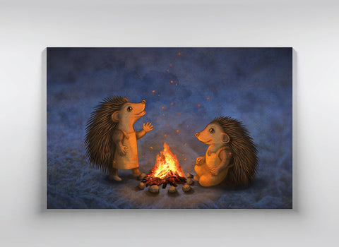 Canvas  "Blacksmith's children are not afraid of sparks" (Hedgehogs)