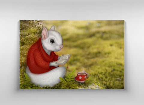 Canvas "Think before you speak, read before you think" (White squirrel)
