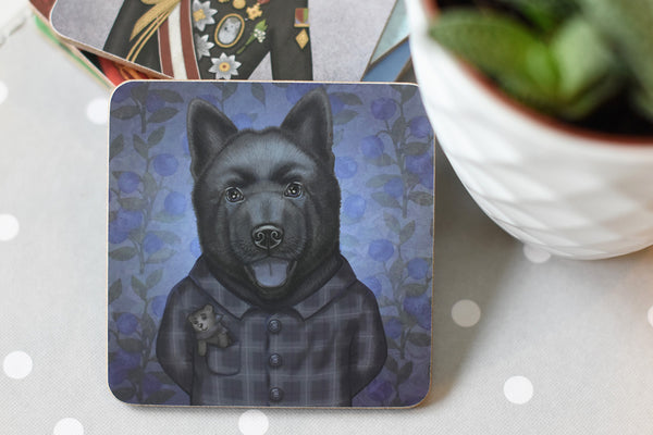 Coaster "Darkness does not bite, it just sniffs a bit" (Chow-Chow)