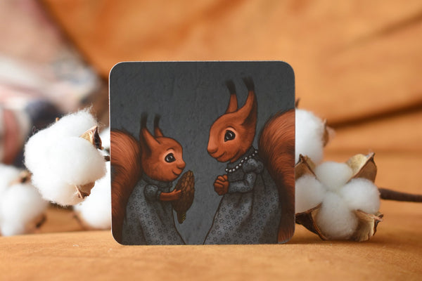 Coaster "The apple never falls far from the tree" (Squirrels)