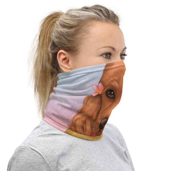 Neck gaiter "Love is worn like a wreath through the summers and the winters" (English Cocker Spaniel)