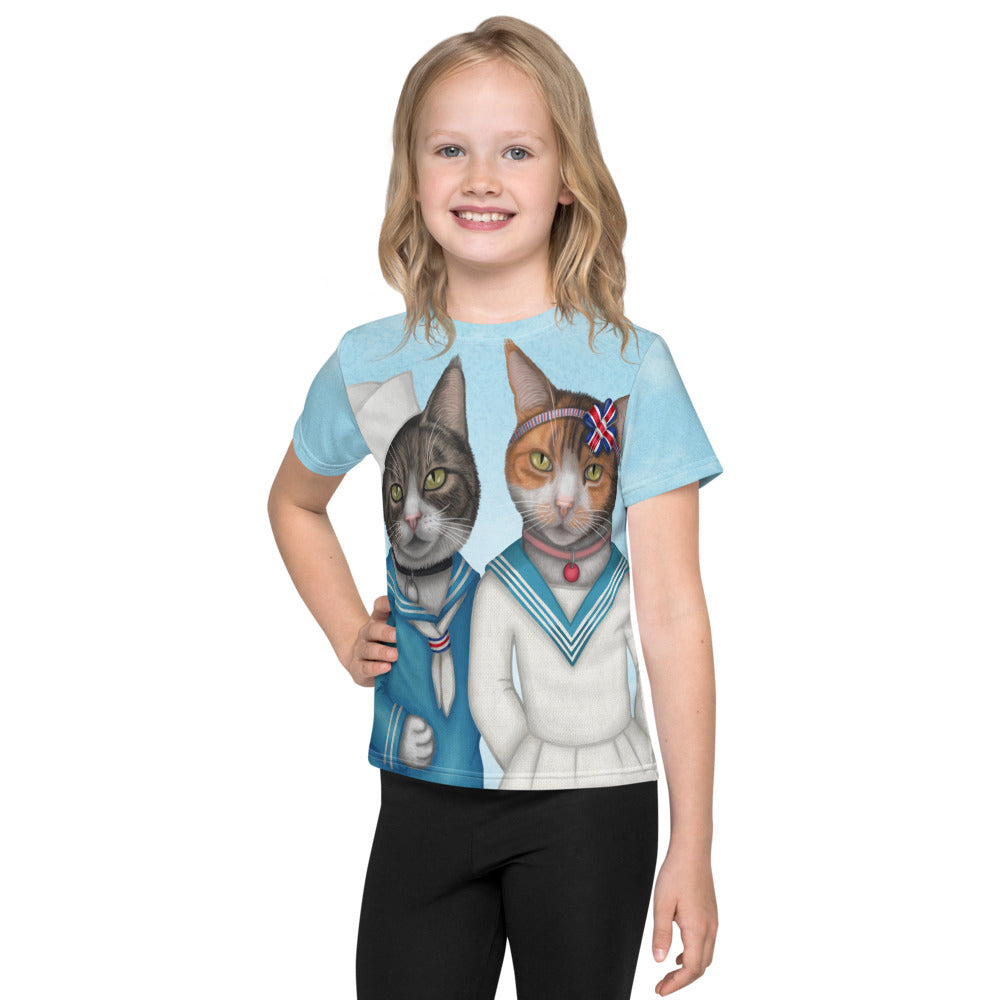 Unisex kids T-shirt "Brothers and sisters are as close as hands and feet" (Cats)