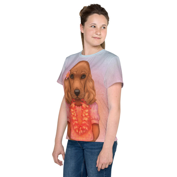 Unisex youth T-shirt "Love is worn like a wreath through the summers and the winters" (English Cocker Spaniel)