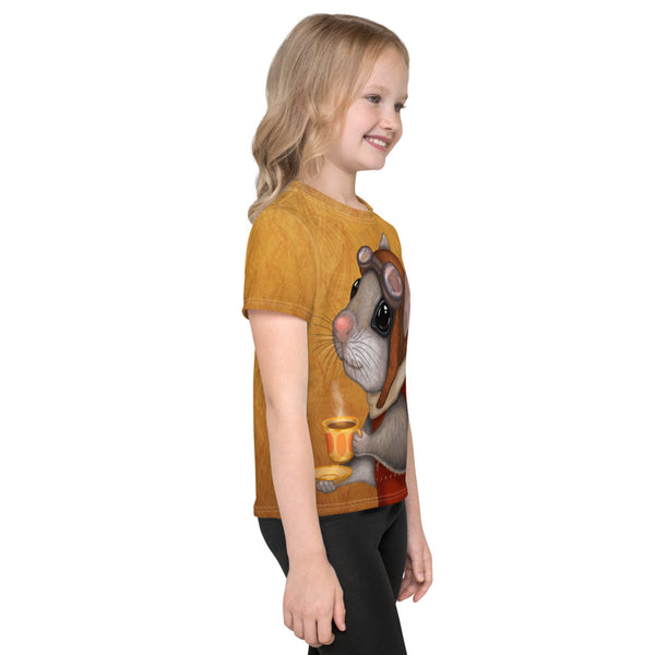 Unisex kids T-shirt "Who is timid in the woods boasts at home" (Flying squirrel)