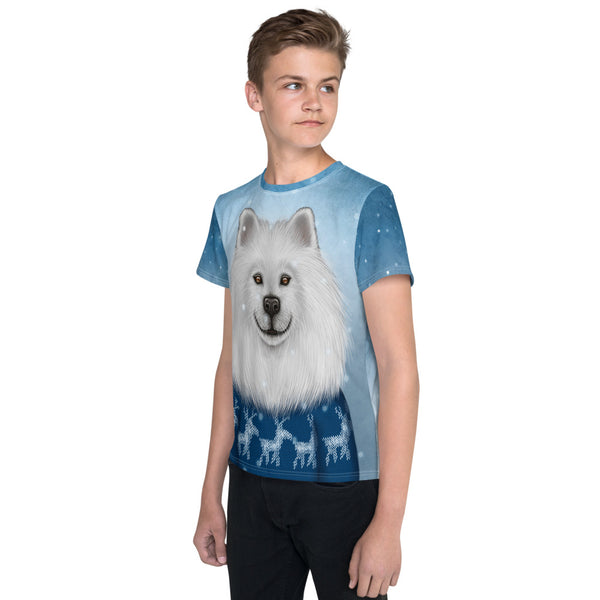 Unisex youth T-shirt "No snowflake ever falls in the wrong place" (Samoyed)