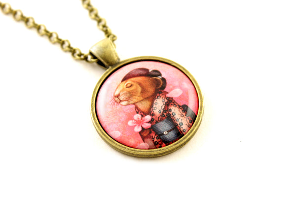 Pendant "A fallen blossom never returns to the branch" (Pika)