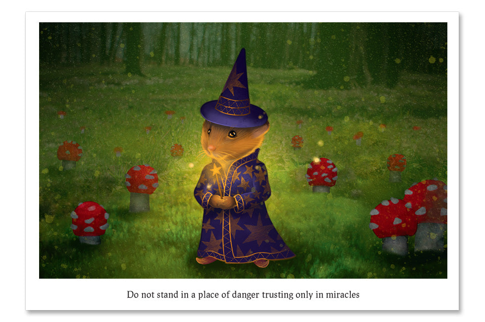 Postcard "Do not stand in a place of danger trusting only in miracles" (Mouse)