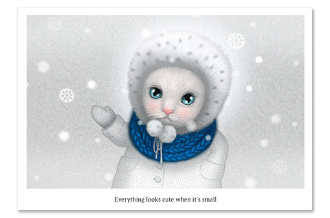 Postcard "Everything looks cute when it's small" (Cat)