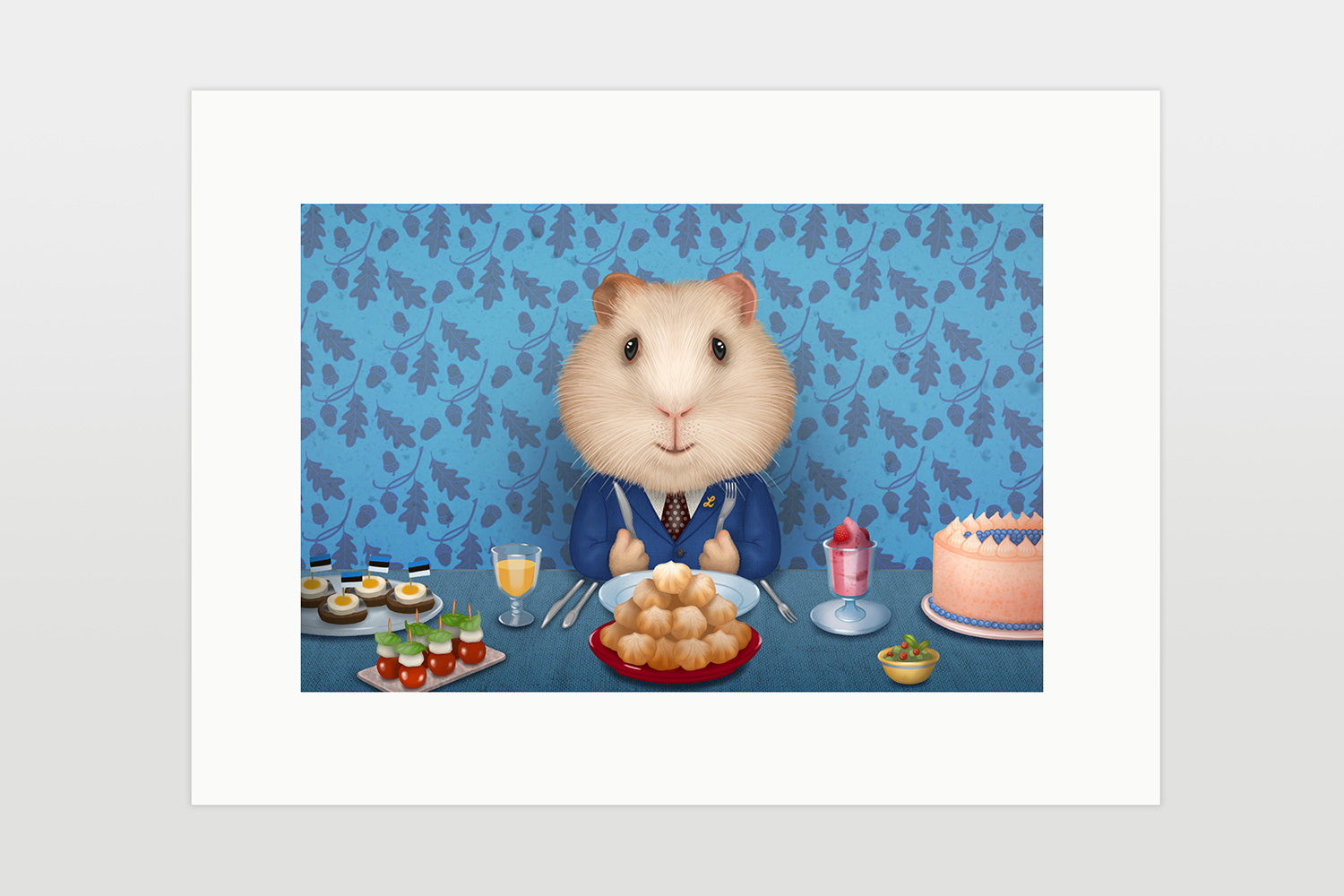 Print "Life is a party table, so don't starve" (Guinea pig)
