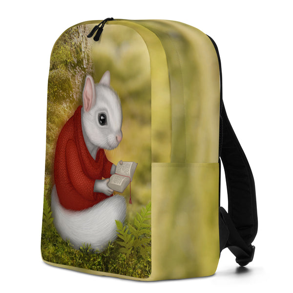 Backpack "Think before you speak, read before you think" (White squirrel)
