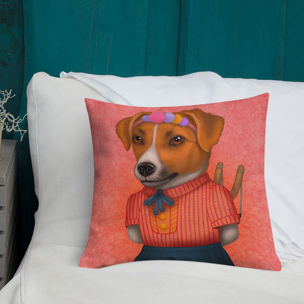 Premium pillow "If you obay all the rules, you`ll miss all the fun" (Jack Russell Terrier)
