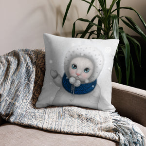 Premium pillow "Everything looks cute when it's small" (Cat)