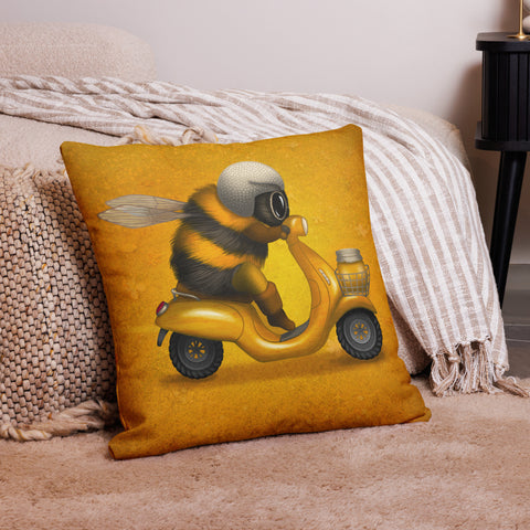 Premium pillow "The busy bee has no time for sorrow" (Bumblebee)