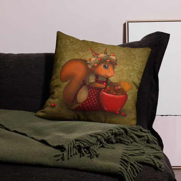 Premium pillow "The blossoms in the spring are the fruits in autumn" (Squirrel)