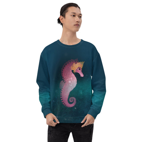 Unisex sweatshirt "Do not feel lonely, the entire universe is inside you" (Seahorse)