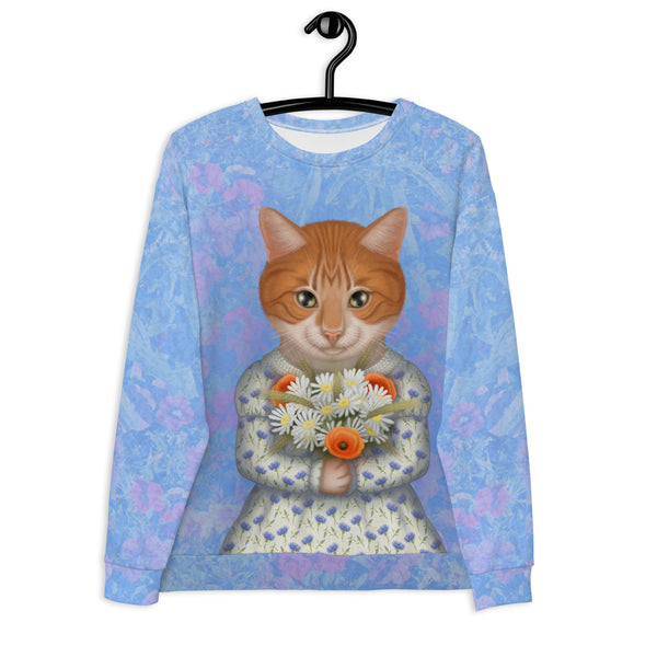 Unisex sweatshirt "Garden flowers larger, field flowers stronger" (Cat)