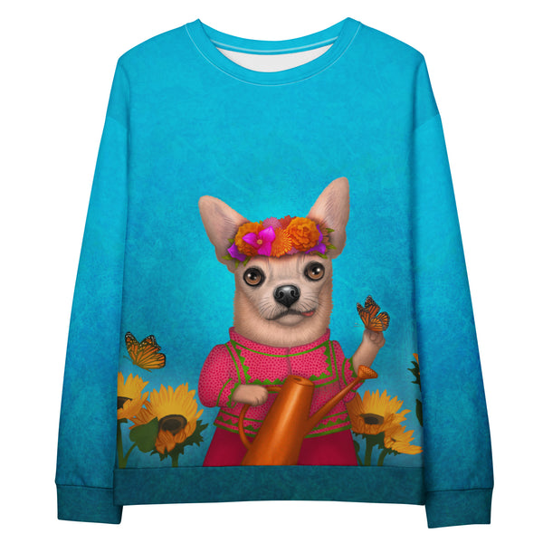 Unisex sweatshirt "Friends are flowers in the garden of life" (Chihuahua)