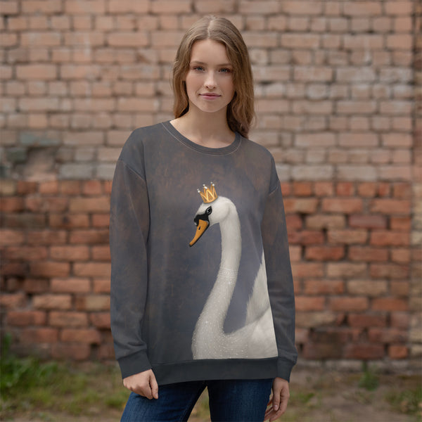 Unisex sweatshirt "Even if you enter the dirty water, stay neat like a white swan" (Swan)
