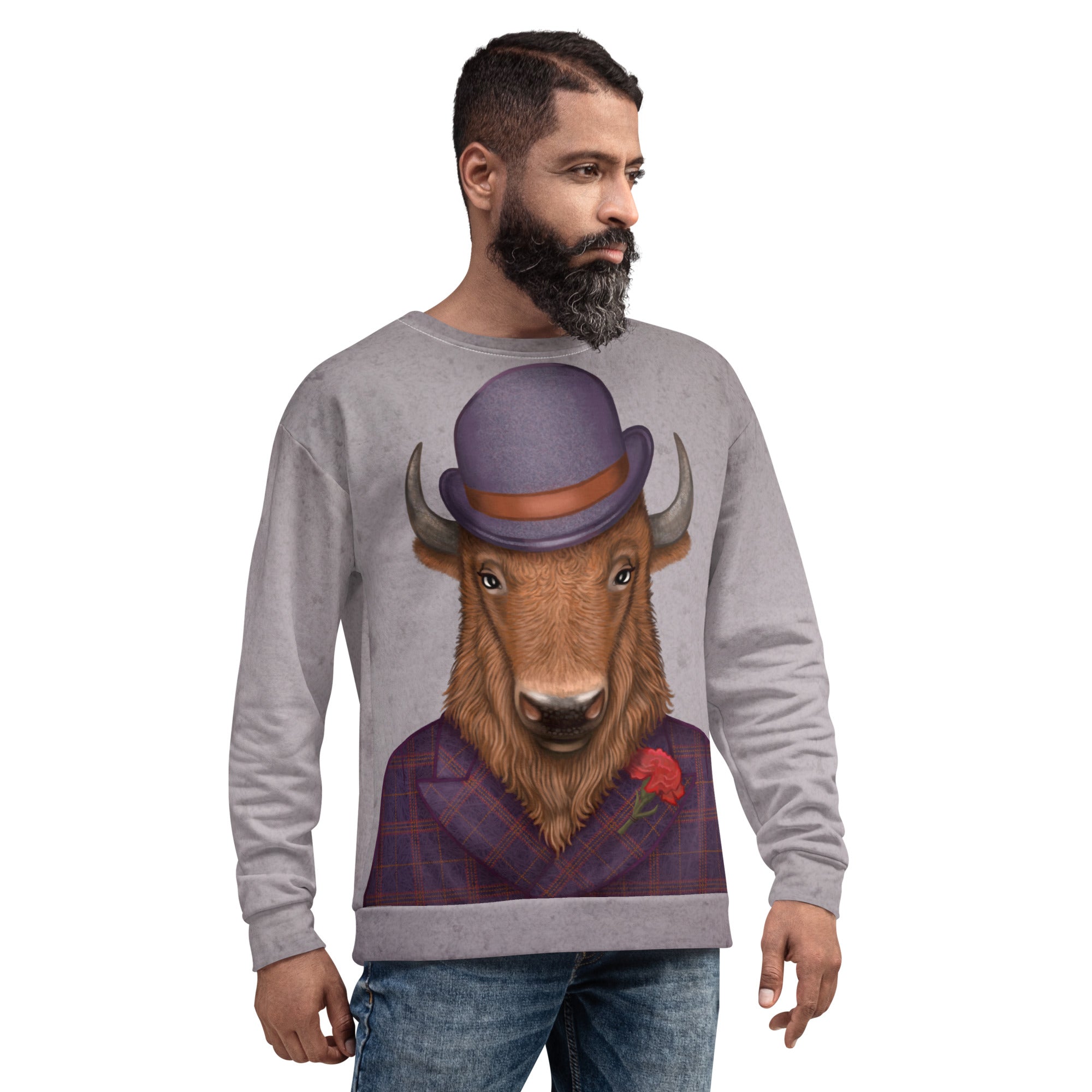 Unisex sweatshirt "Beard is the man's honor" (Bison)